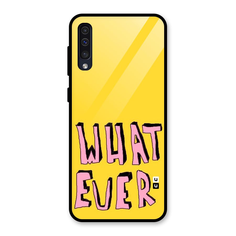 Whatever Yellow Glass Back Case for Galaxy A50