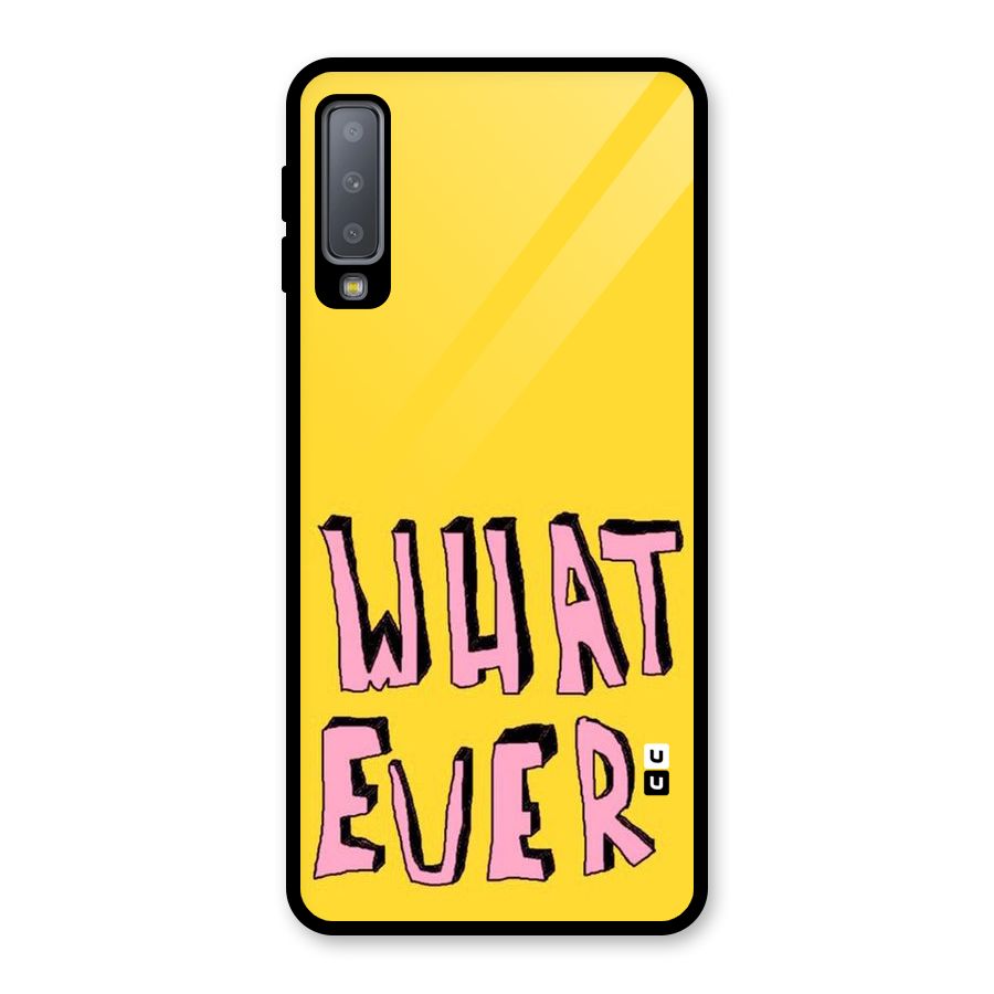 Whatever Yellow Glass Back Case for Galaxy A7 (2018)