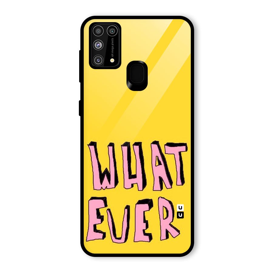 Whatever Yellow Glass Back Case for Galaxy F41