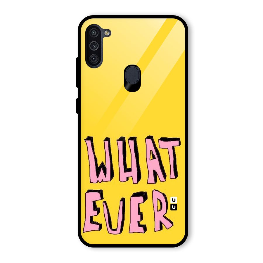 Whatever Yellow Glass Back Case for Galaxy M11