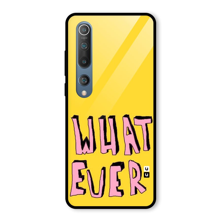 Whatever Yellow Glass Back Case for Mi 10