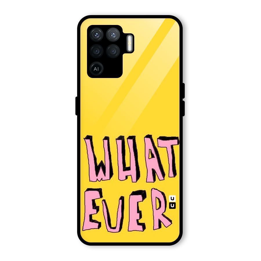Whatever Yellow Glass Back Case for Oppo F19 Pro