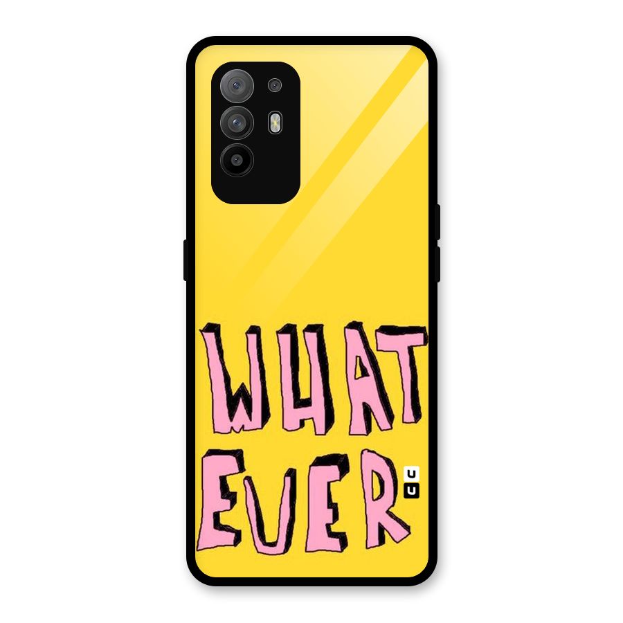 Whatever Yellow Glass Back Case for Oppo F19 Pro Plus 5G