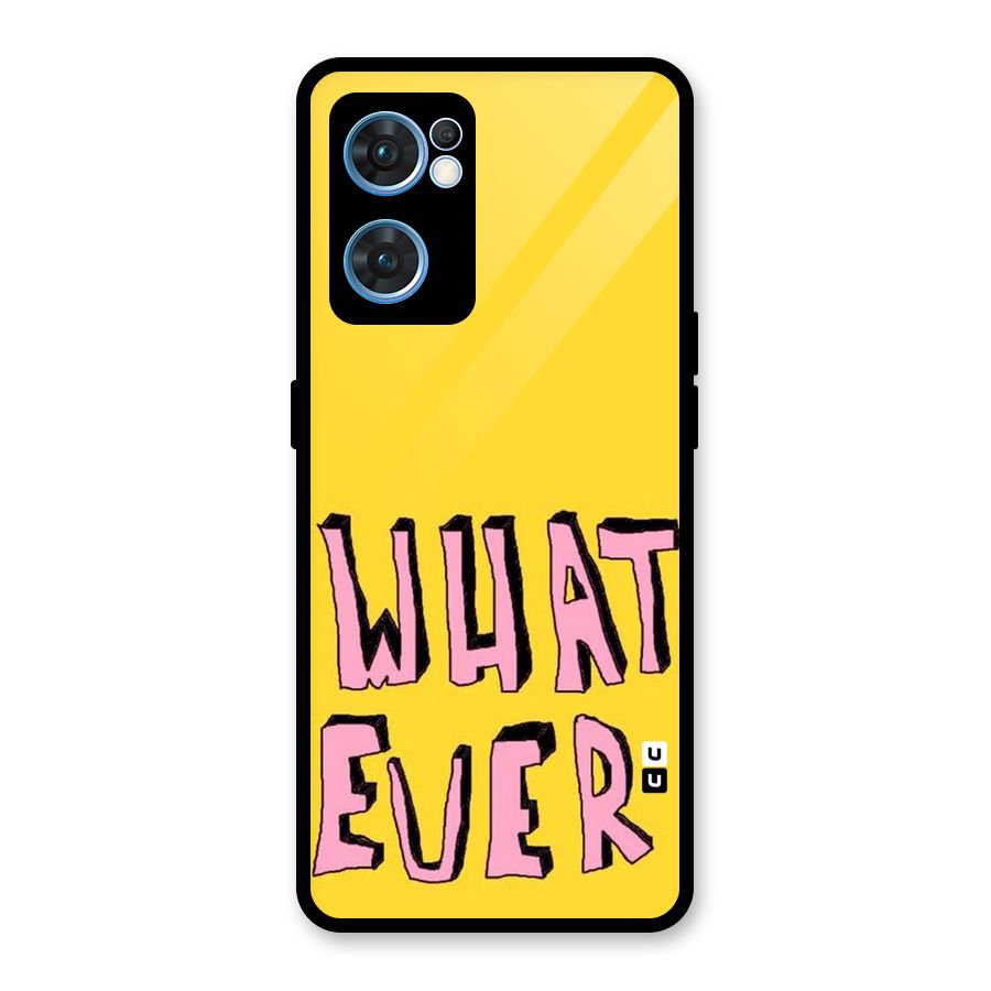 Whatever Yellow Glass Back Case for Oppo Reno7 5G