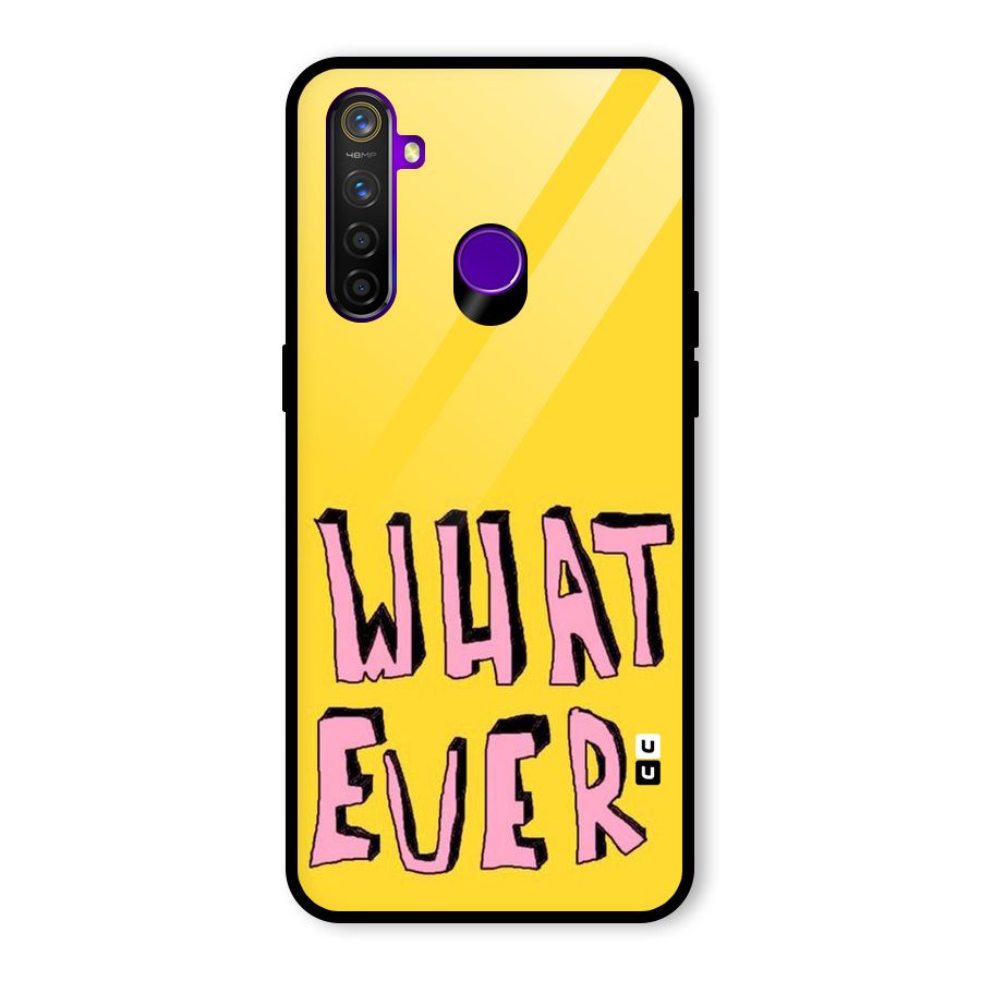Whatever Yellow Glass Back Case for Realme 5 Pro