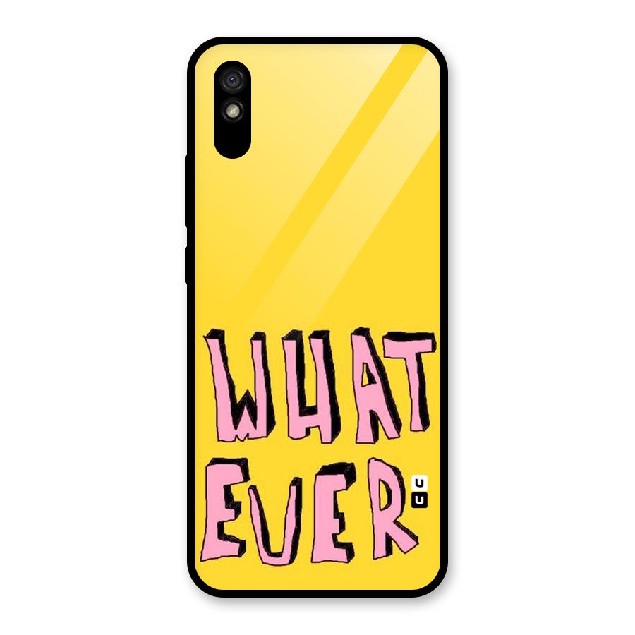 Whatever Yellow Glass Back Case for Redmi 9A