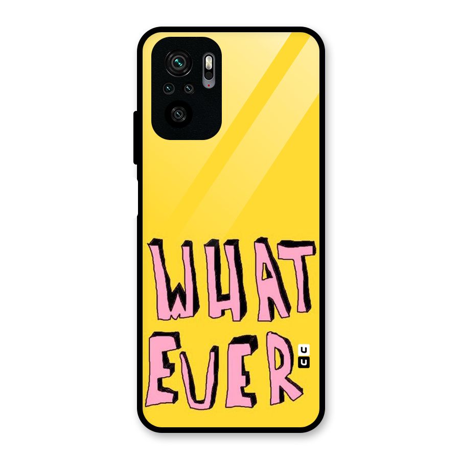 Whatever Yellow Glass Back Case for Redmi Note 10S
