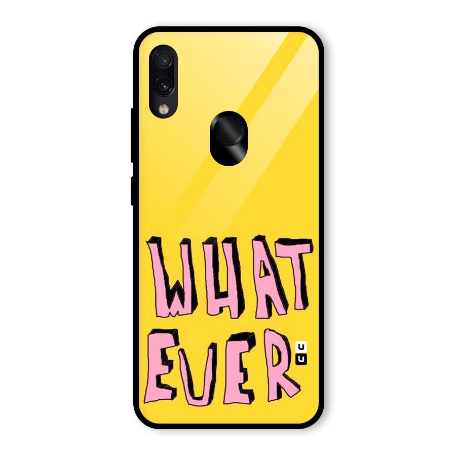 Whatever Yellow Glass Back Case for Redmi Note 7S