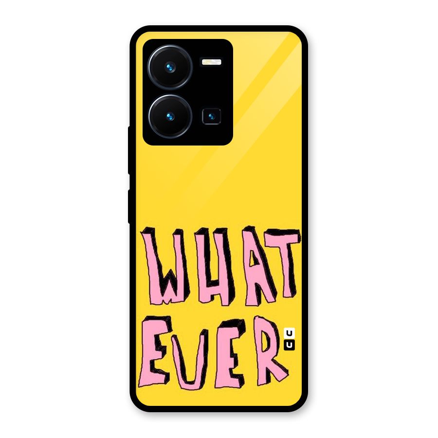 Whatever Yellow Glass Back Case for Vivo Y35
