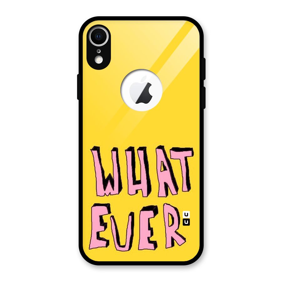 Whatever Yellow Glass Back Case for iPhone XR Logo Cut
