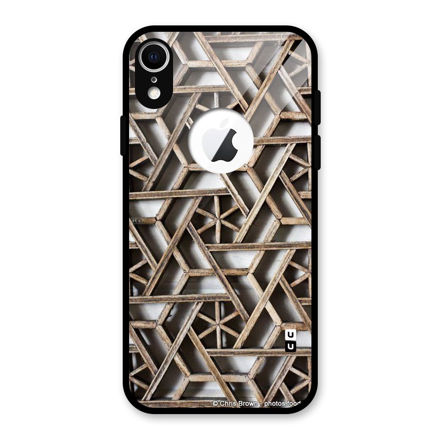Wheel Design Glass Back Case for iPhone XR Logo Cut