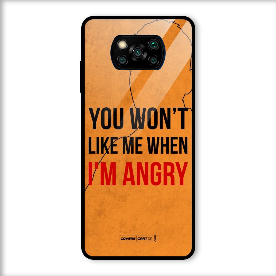 When I M Angry Glass Back Case for Poco X3