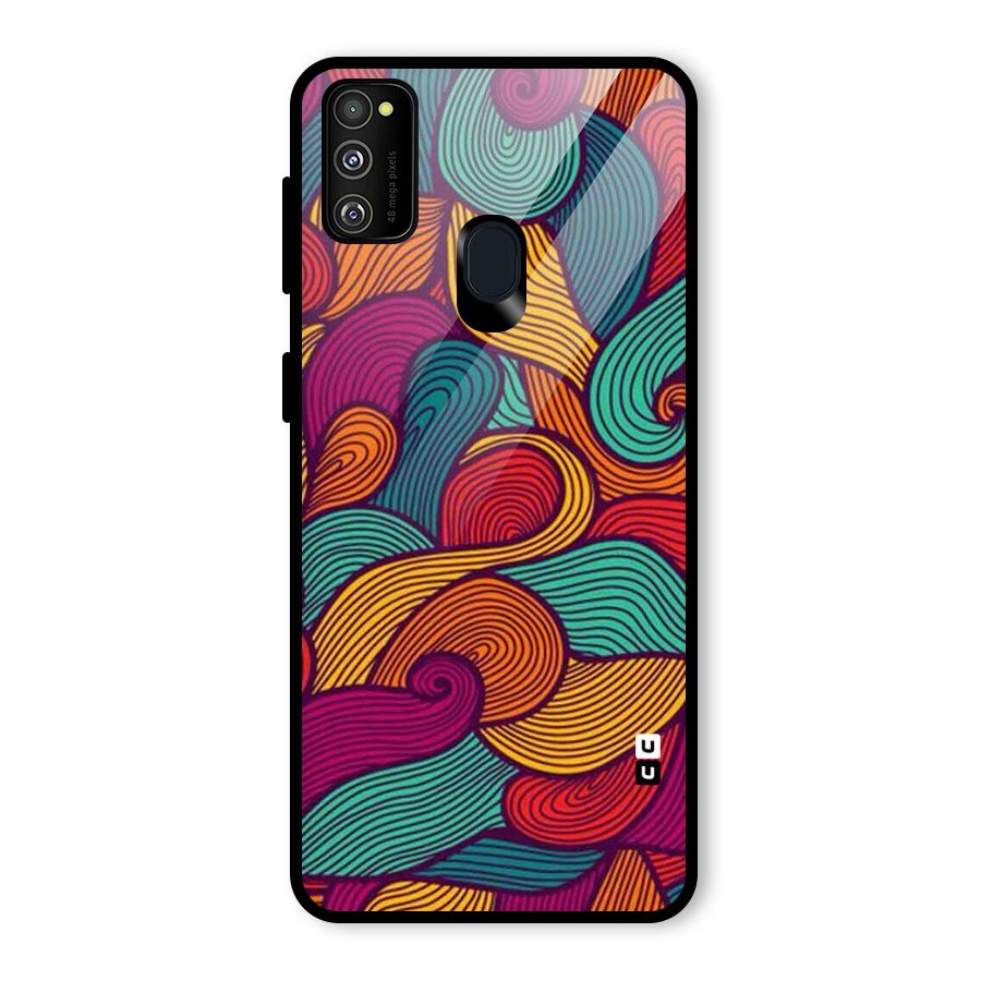 Whimsical Colors Glass Back Case for Galaxy M21