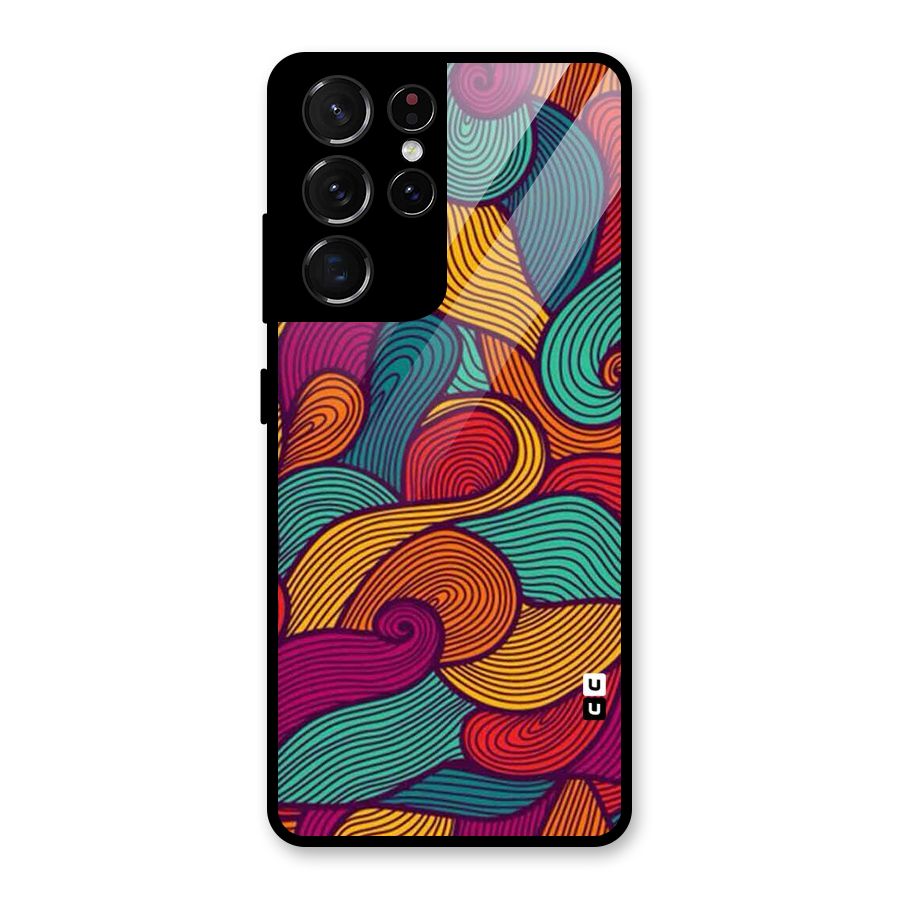 Whimsical Colors Glass Back Case for Galaxy S21 Ultra 5G