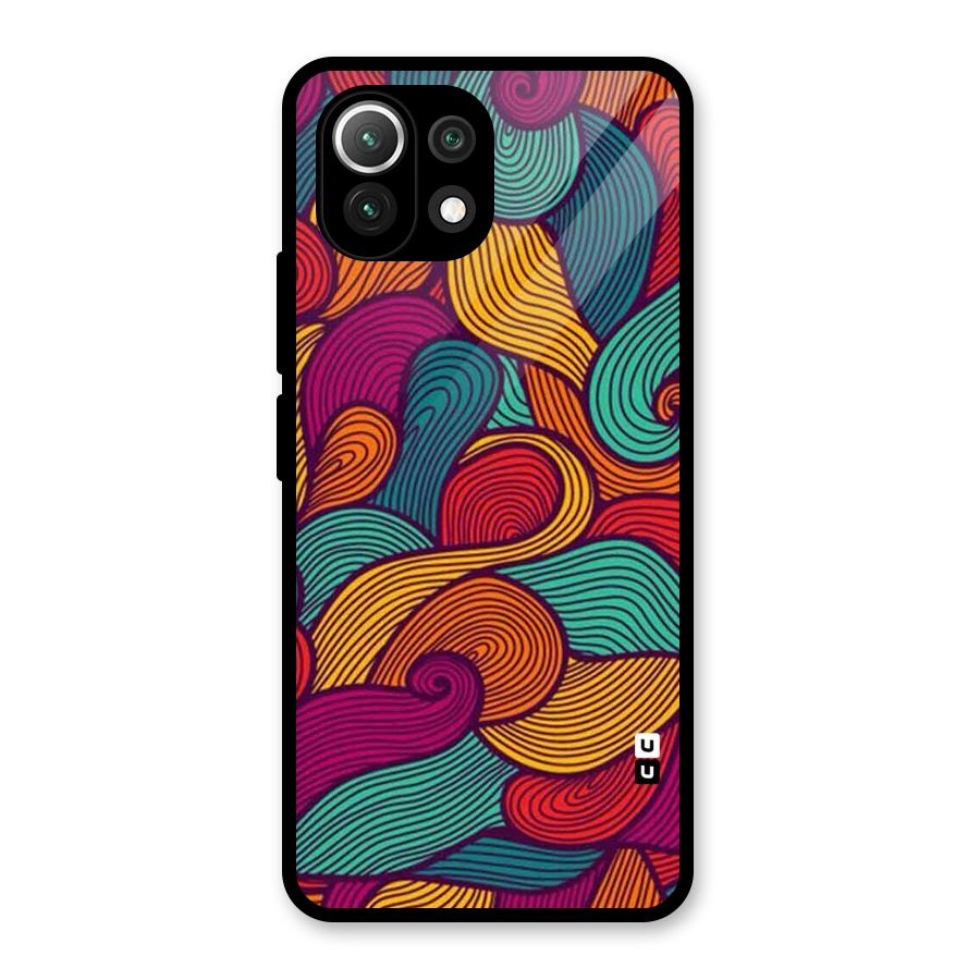 Whimsical Colors Glass Back Case for Mi 11 Lite