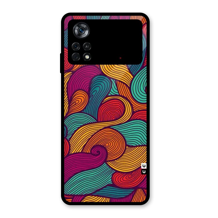 Whimsical Colors Glass Back Case for Poco X4 Pro 5G
