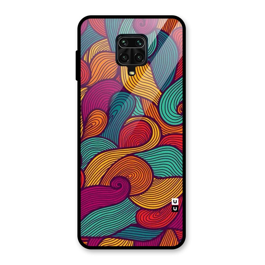 Whimsical Colors Glass Back Case for Redmi Note 9 Pro