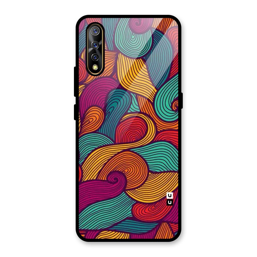 Whimsical Colors Glass Back Case for Vivo S1
