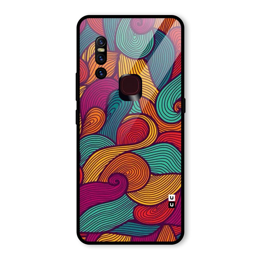Whimsical Colors Glass Back Case for Vivo V15