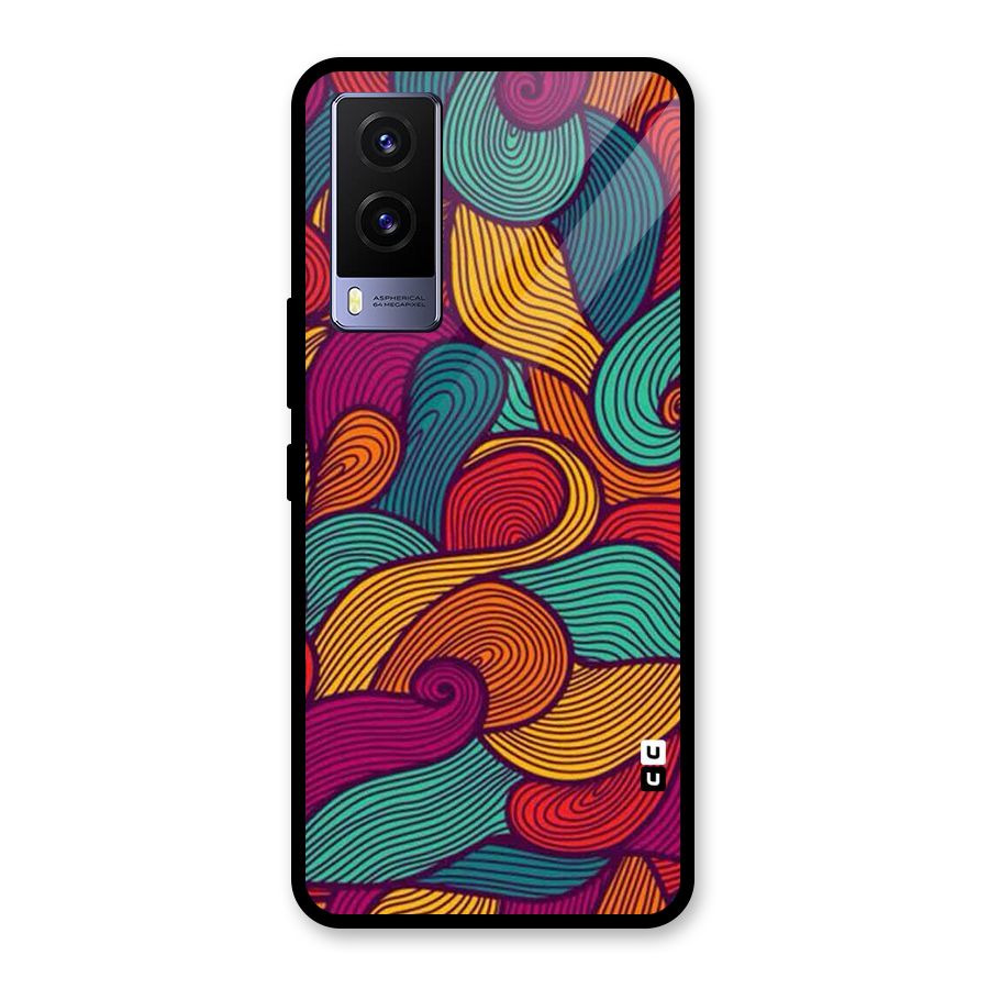 Whimsical Colors Glass Back Case for Vivo V21e 5G