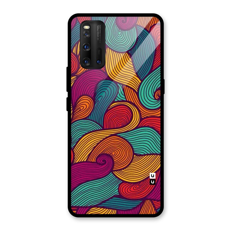 Whimsical Colors Glass Back Case for Vivo iQOO 3