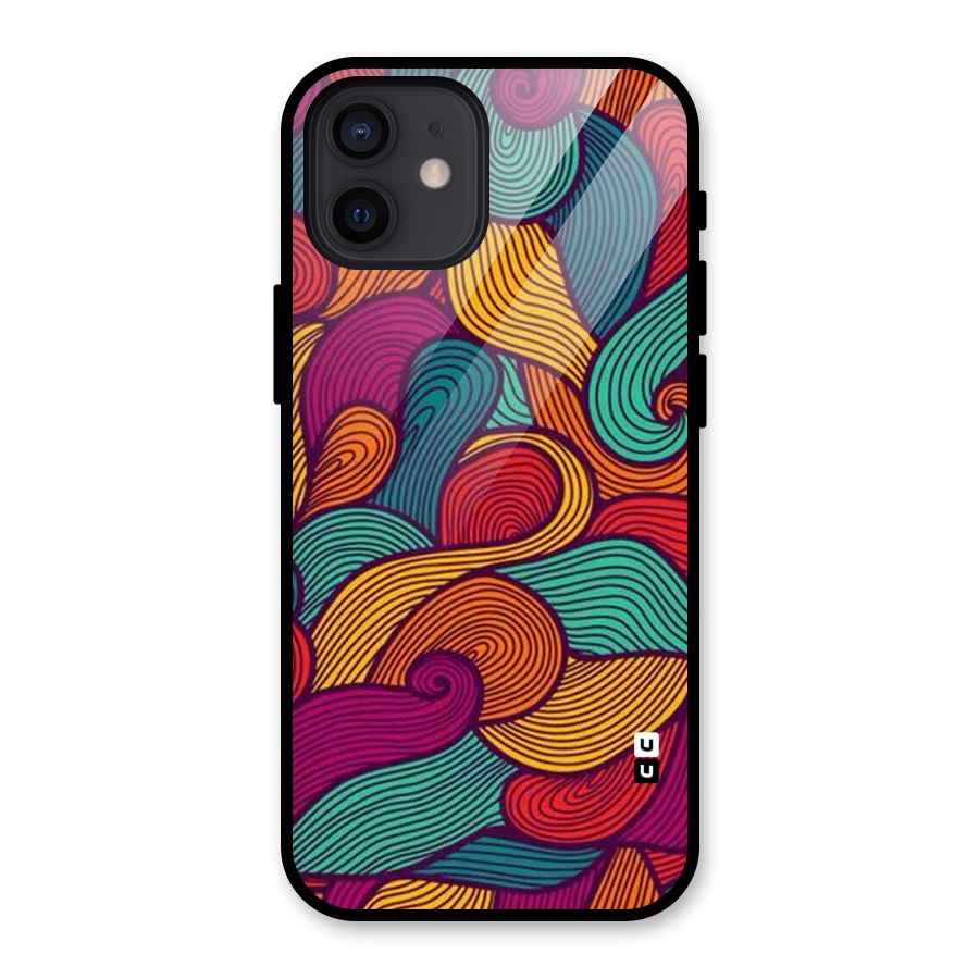 Whimsical Colors Glass Back Case for iPhone 12