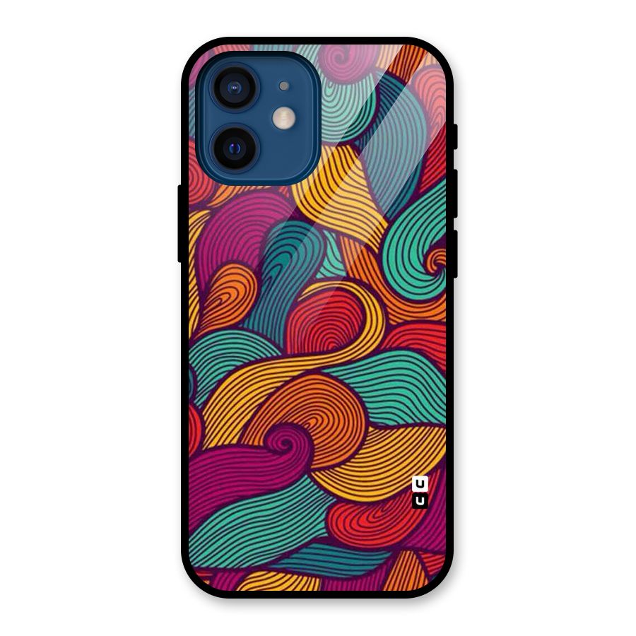 Whimsical Colors Glass Back Case for iPhone 12 Mini
