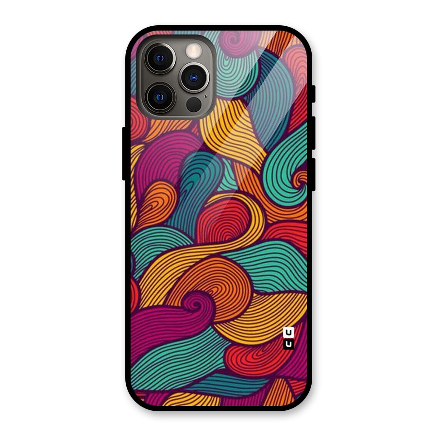 Whimsical Colors Glass Back Case for iPhone 12 Pro