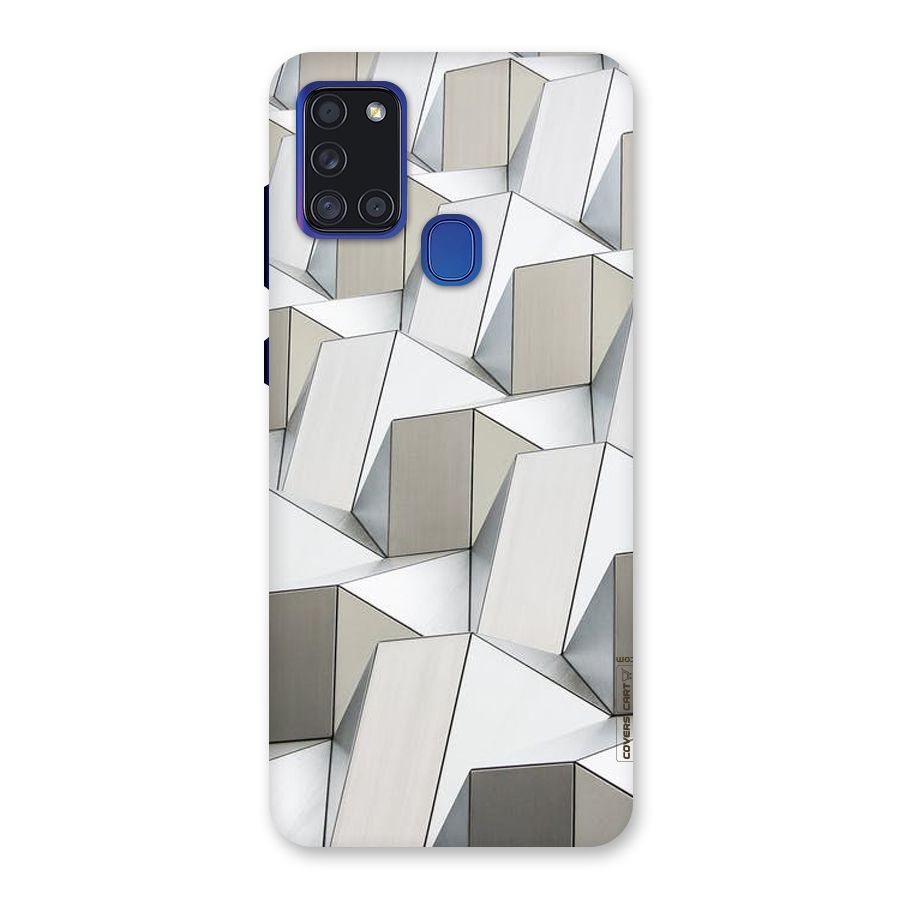 White Abstract Art Back Case for Galaxy A21s