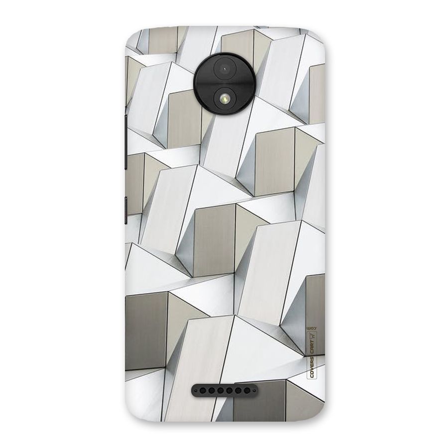 White Abstract Art Back Case for Moto C