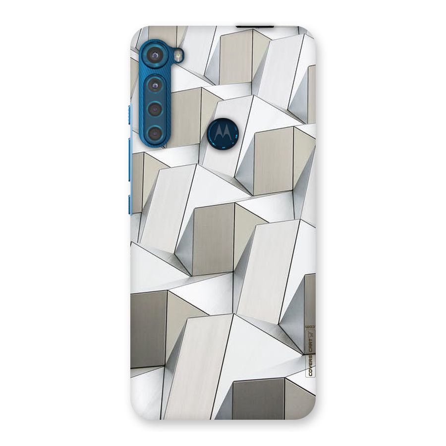 White Abstract Art Back Case for Motorola One Fusion Plus