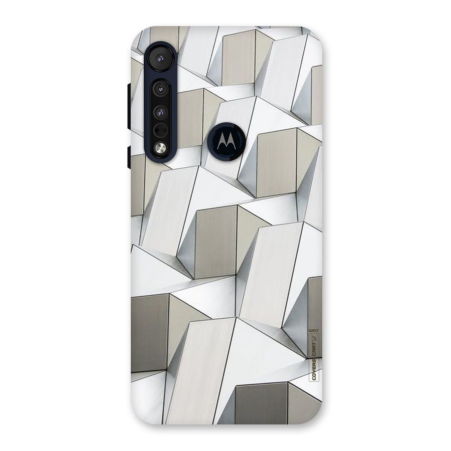 White Abstract Art Back Case for Motorola One Macro