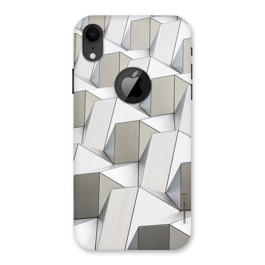 White Abstract Art Back Case for iPhone XR Logo Cut