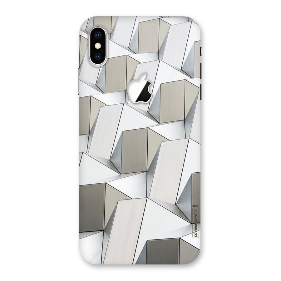 White Abstract Art Back Case for iPhone XS Max Apple Cut