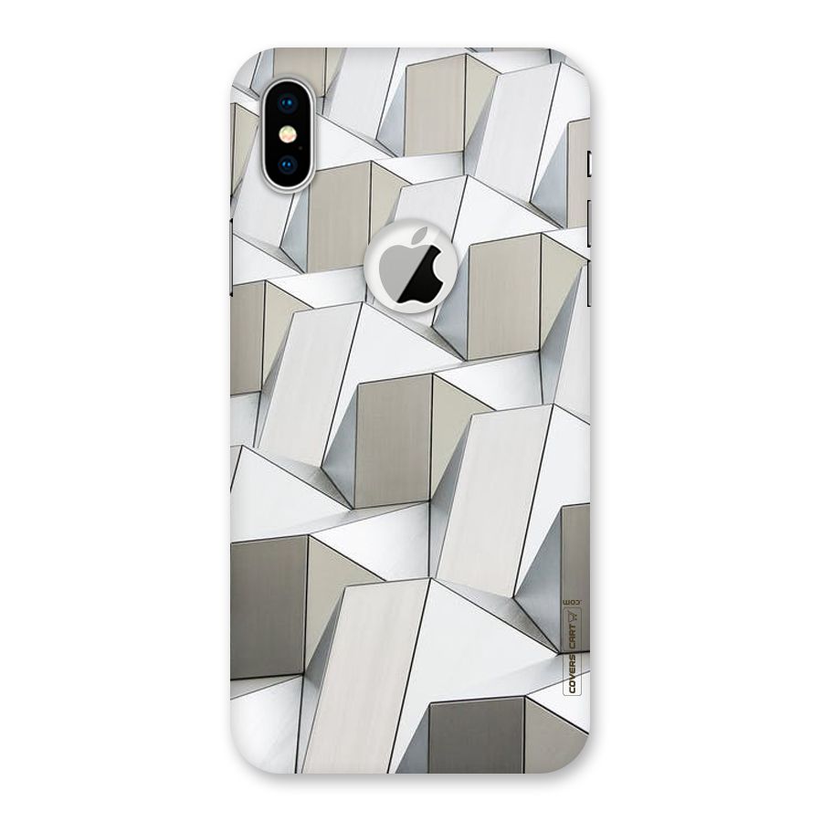 White Abstract Art Back Case for iPhone X Logo Cut