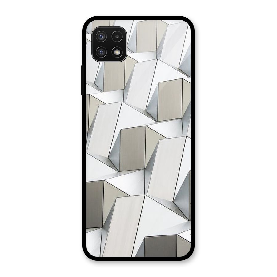 White Abstract Art Glass Back Case for Galaxy A22 5G