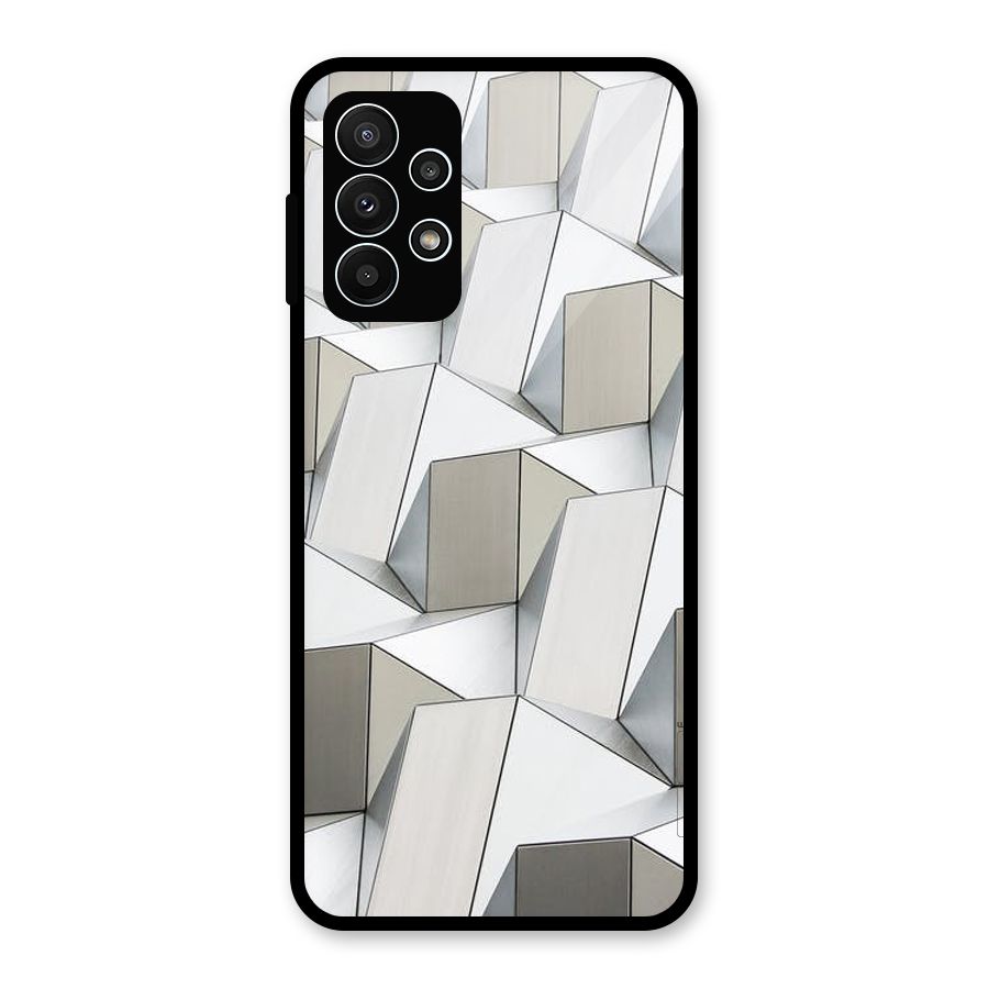 White Abstract Art Glass Back Case for Galaxy A23