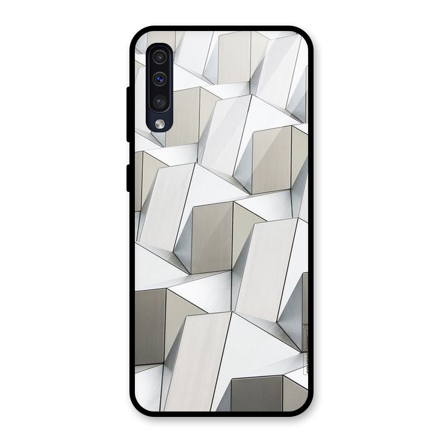 White Abstract Art Glass Back Case for Galaxy A30s