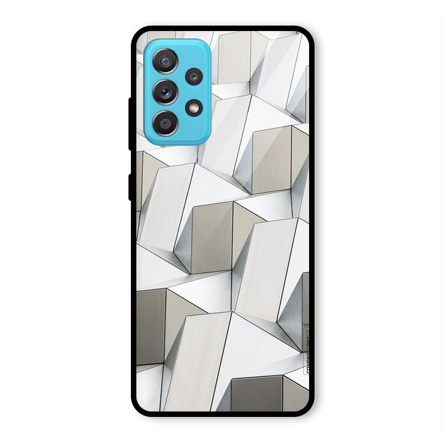 White Abstract Art Glass Back Case for Galaxy A52