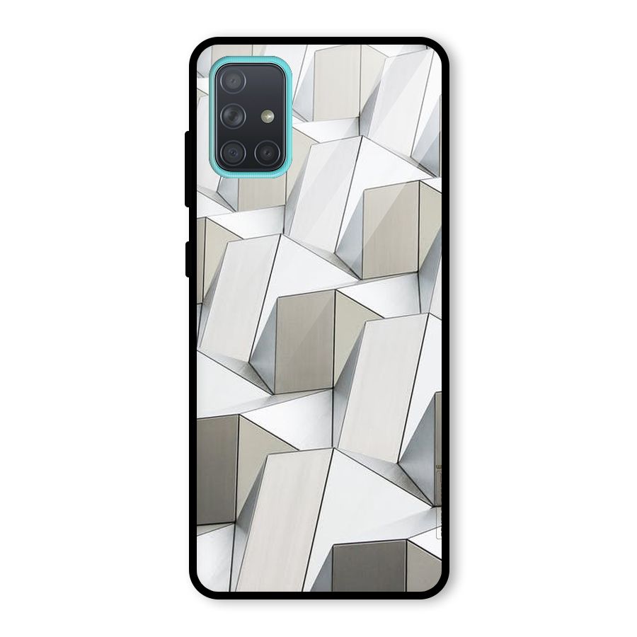White Abstract Art Glass Back Case for Galaxy A71