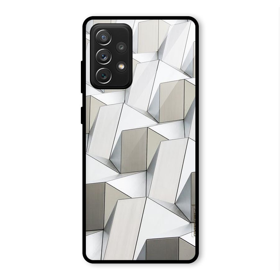 White Abstract Art Glass Back Case for Galaxy A72