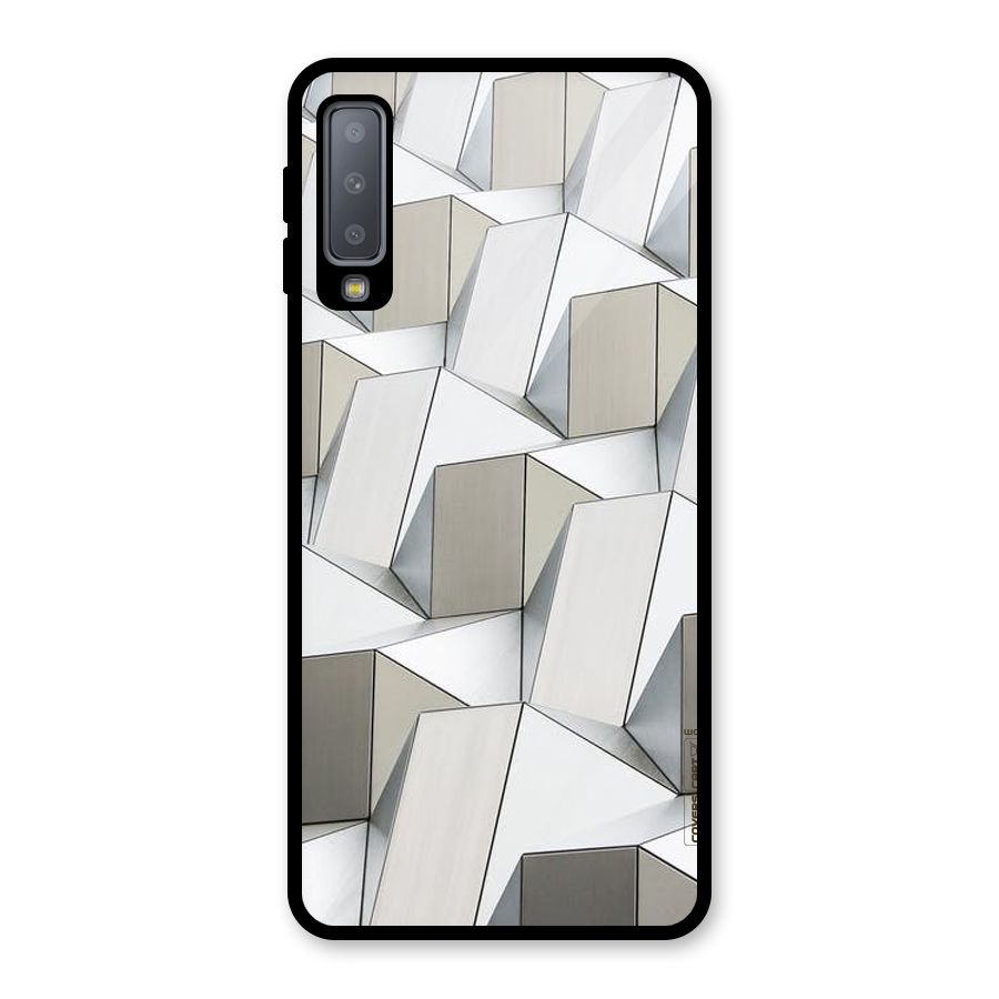 White Abstract Art Glass Back Case for Galaxy A7 (2018)