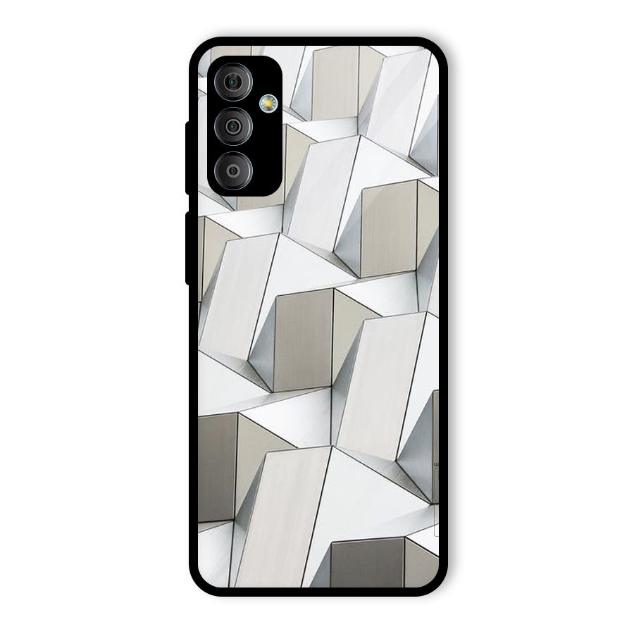 White Abstract Art Glass Back Case for Galaxy F23