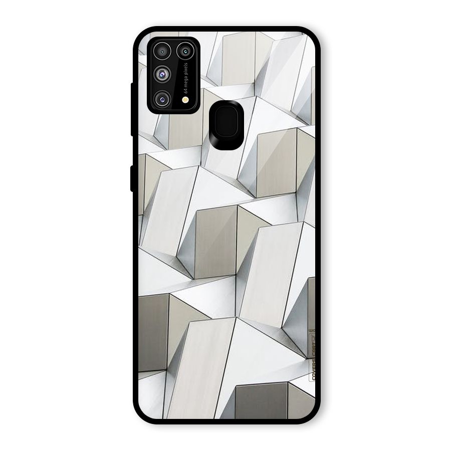 White Abstract Art Glass Back Case for Galaxy F41