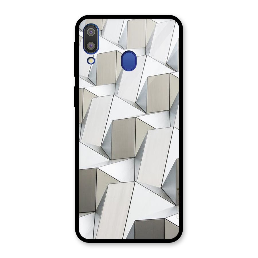 White Abstract Art Glass Back Case for Galaxy M20
