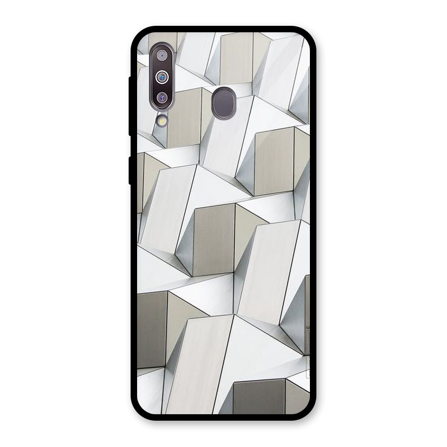 White Abstract Art Glass Back Case for Galaxy M30