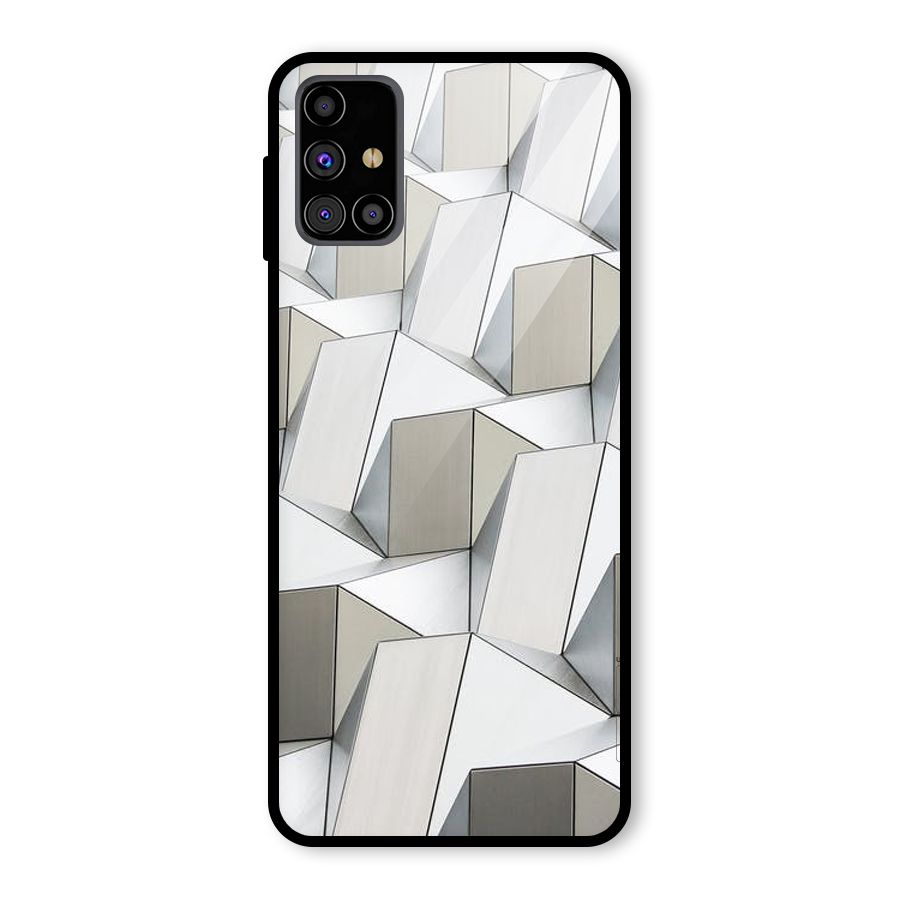 White Abstract Art Glass Back Case for Galaxy M31s