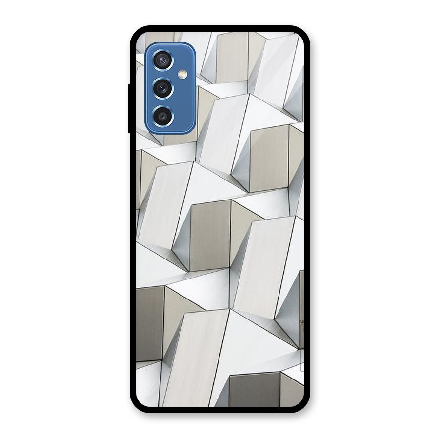 White Abstract Art Glass Back Case for Galaxy M52 5G