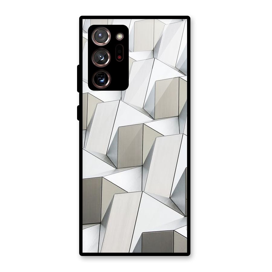 White Abstract Art Glass Back Case for Galaxy Note 20 Ultra