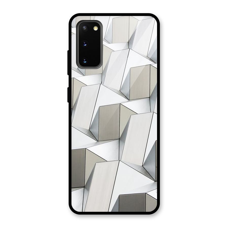White Abstract Art Glass Back Case for Galaxy S20